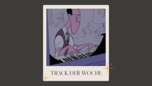Ausschnitt aus Disneys Fantasia 2000: Karikatur Gershwins mit Text "Track der Woche"