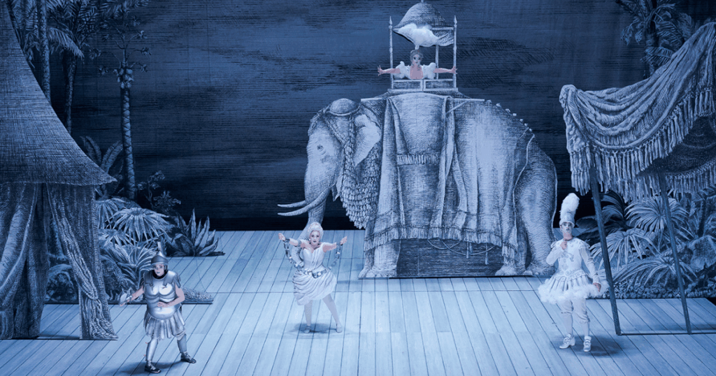 Was kann schon schief gehen_ Die Antwort ist_ Alles. Am Bild_ Serena Gamberoni (Porporina), Andrea Carroll (Smorfiosa), Julie Fuchs (Stonatrilla), Josh Lovell (Ritornello) (c) Werner Kmetitsch