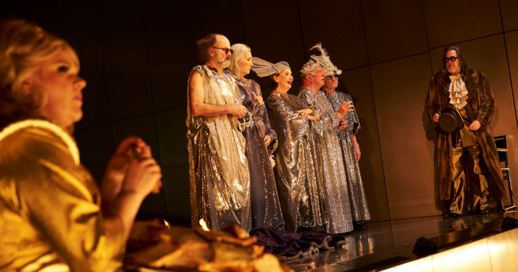 Stefanie Reinsperger, Martin Reinke, Elisabeth Augustin, Barbara Petritsch, Hans Dieter Knebel, Branko Samarovski, Nicholas Ofczarek (c) Tommy Hetzel